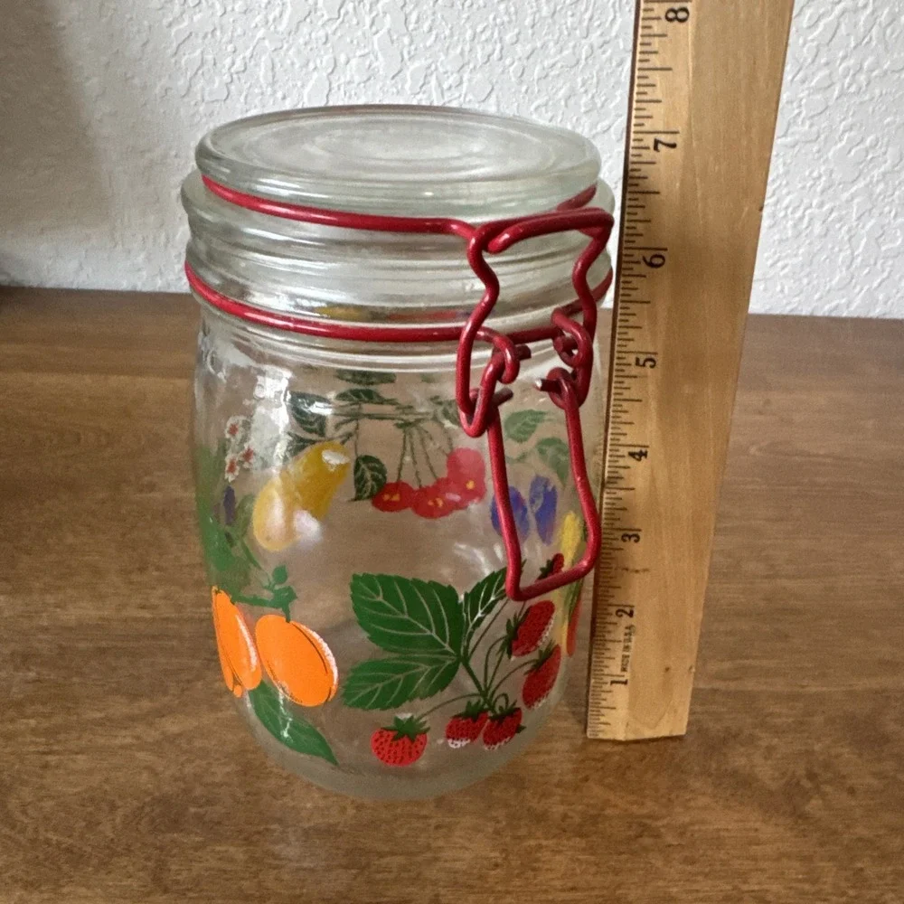 Vintage Le Parfait Super Glass Jar Hermetic Fruit Kitsch France Cottage Core